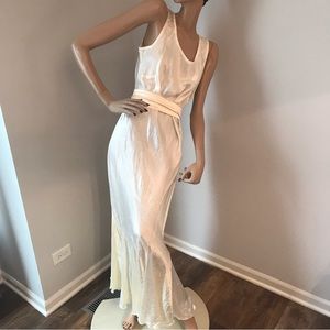 NWT Ivory crinkled taffeta gown